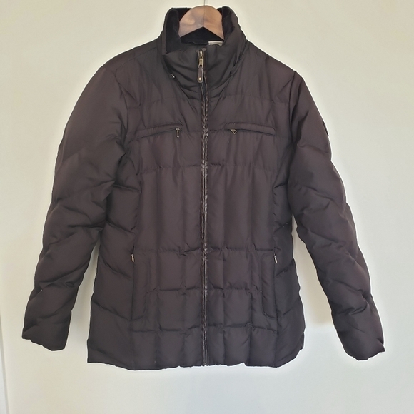 Larry Levine Black Puffer Coat Down Filled - Picture 1 of 9